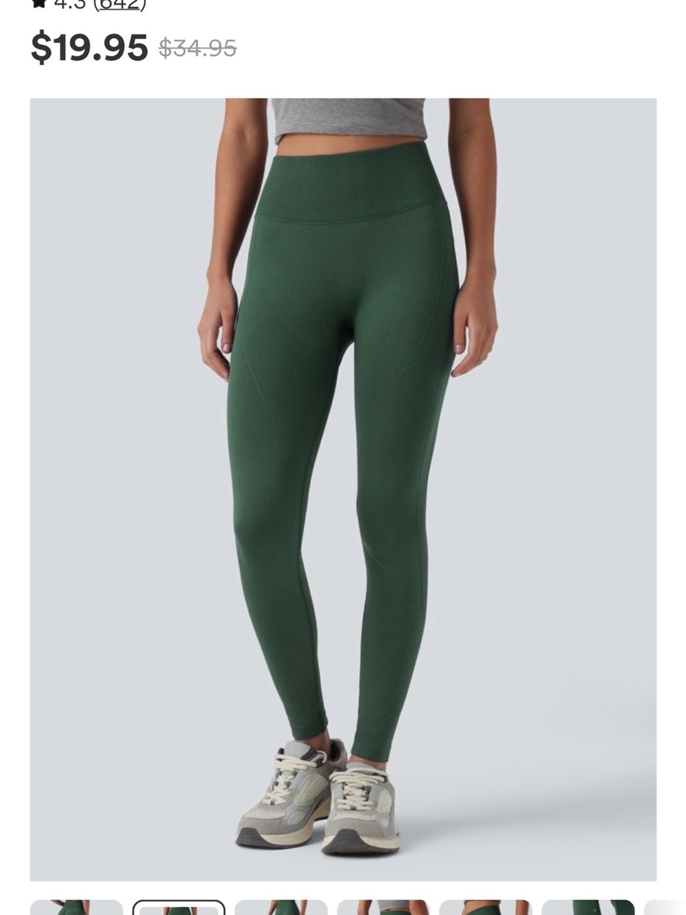 HALARA High-Rise Dark Green Performance Leggings
